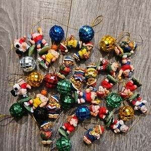 Mini Miniature Santa Claus & Teddy Bear Resin Christmas Figurine Ornaments Lot